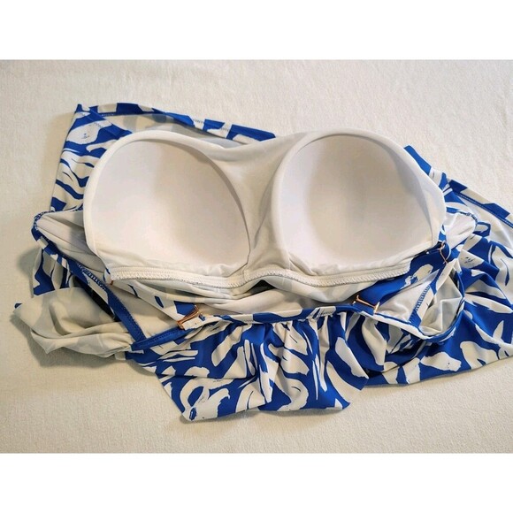 Raisins Curve Blue Tankini Two Piece Swimsuit Beach Bright Tropical Sz 24W 22W - Picture 6 of 14